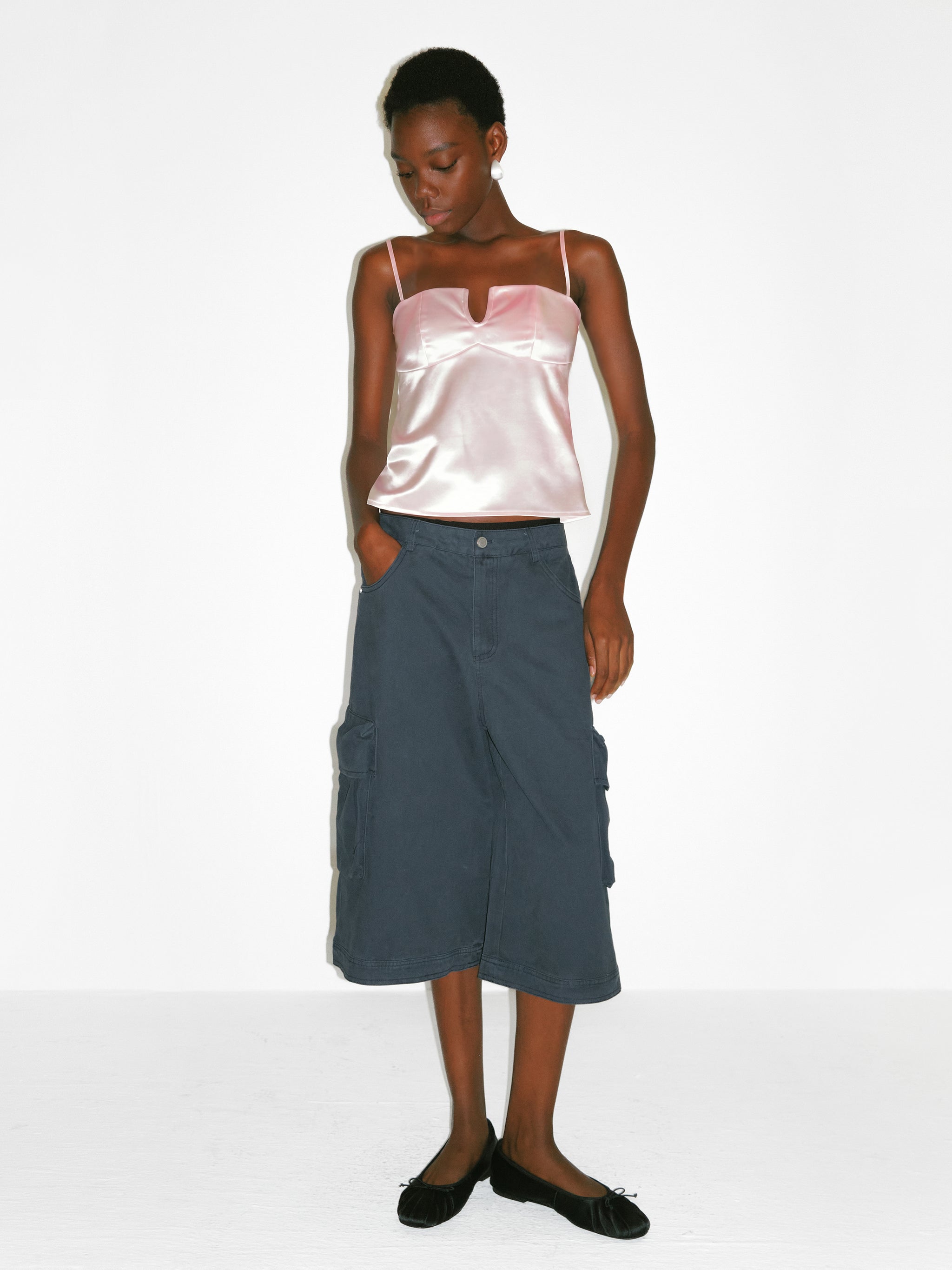 CUBIC Satin Notch Neck Camisole Top-8