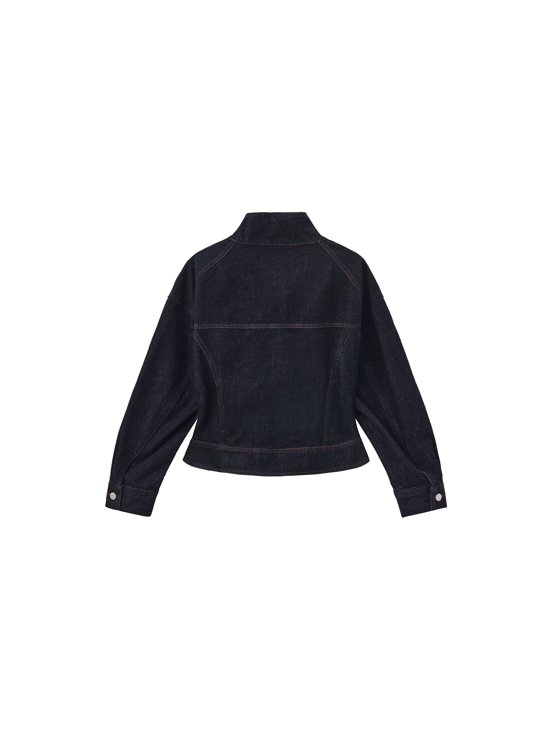 CUBIC Classic Stand Collar Fitted Denim Jacket-8