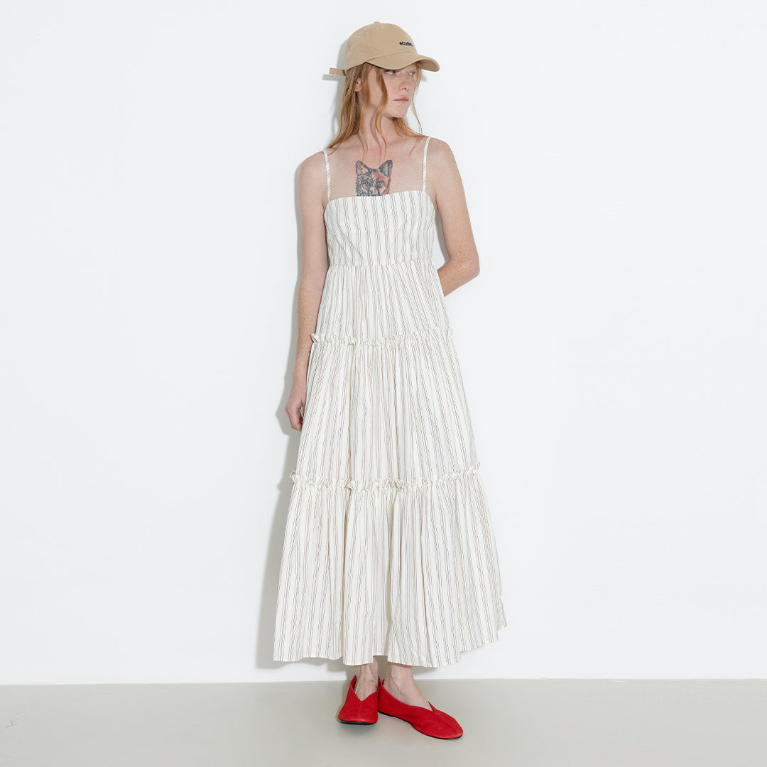 Strap Striped Cake Dress-8