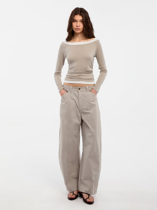 CUBIC Tencel Wool Blend Off-Shoulder T-Shirt