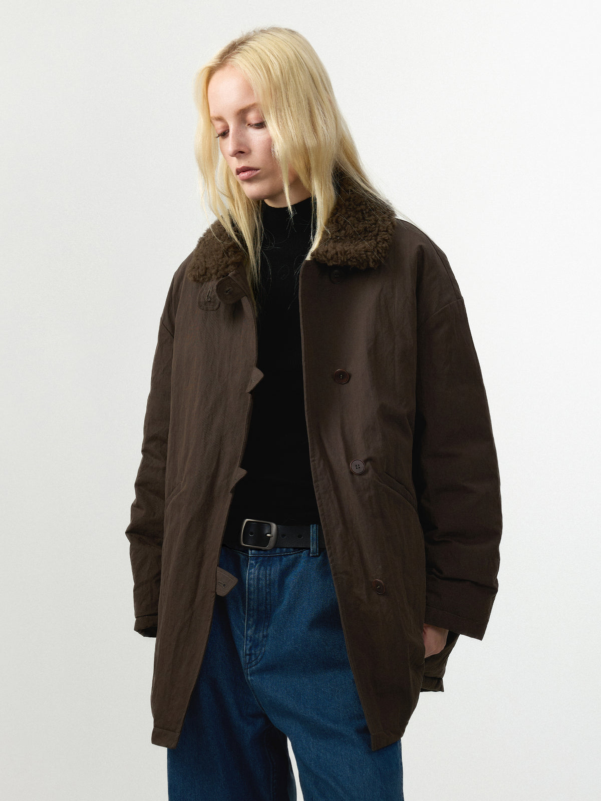 CUBIC Faux‑Fur Collar Oversized Down Coat-8