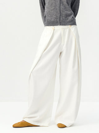 CUBIC Draped Wide Leg Trousers
