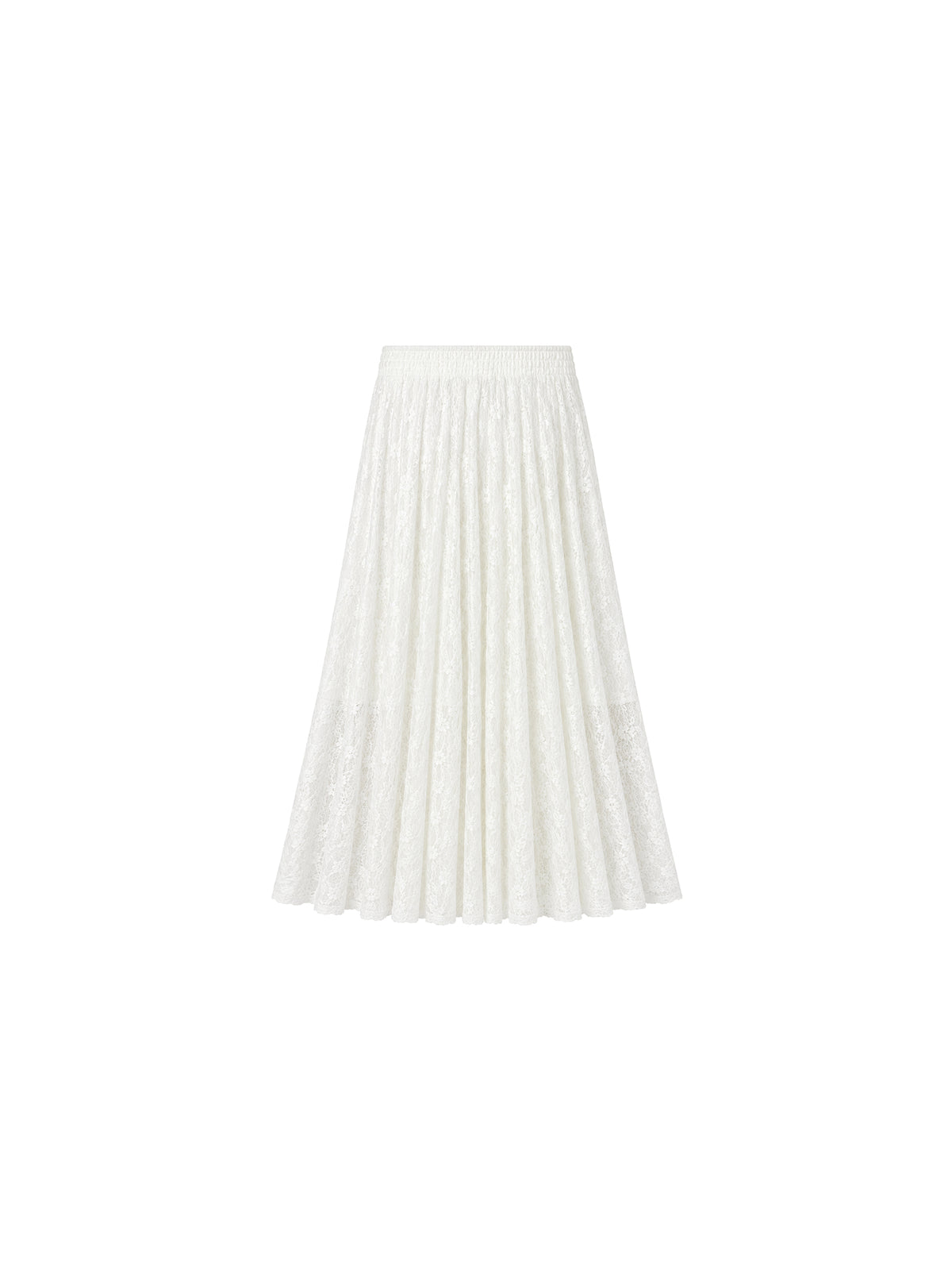 CUBIC Asymmetric Lace Midi Skirt-8