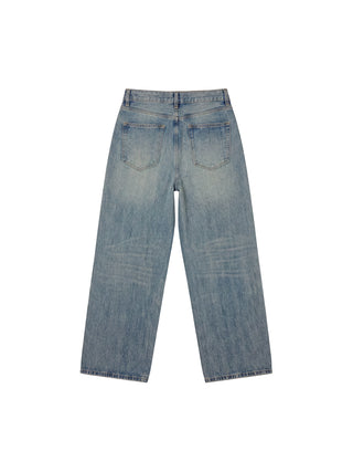 CUBIC Textured Wide Leg Jeans