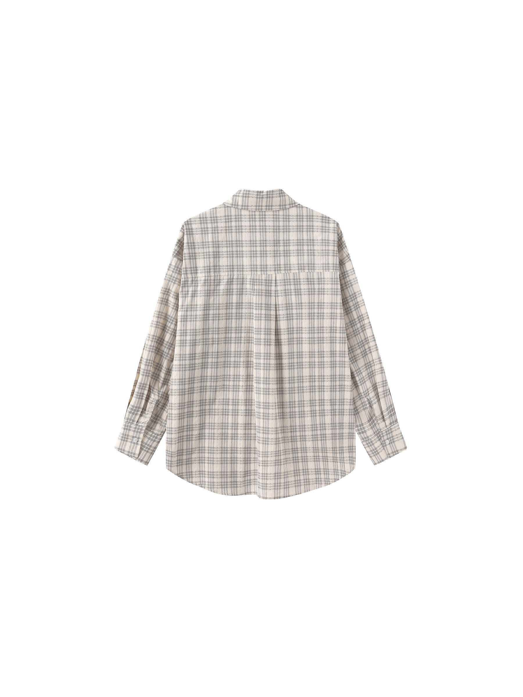 100% Cotton Embroidered Lace Checkered Oversized Shirt-9