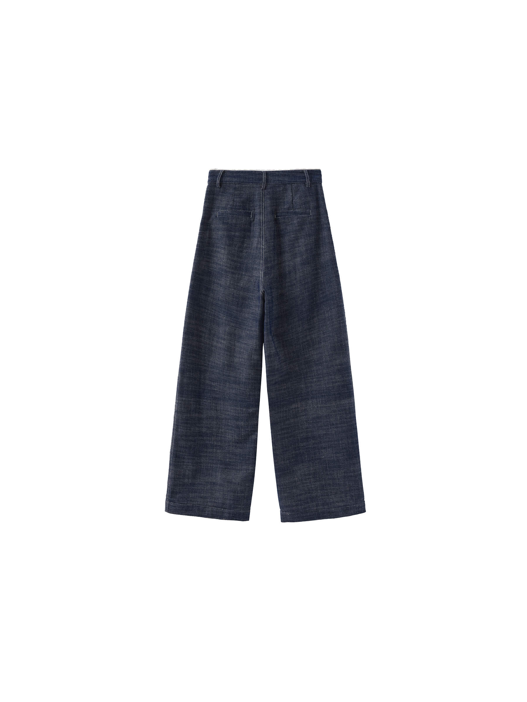 Linen-Cotton Lace Wide-Leg Straight Jeans-9