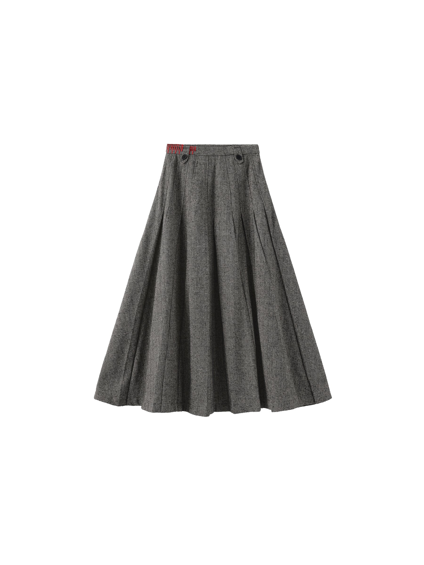 Gray Pleated Maxi Skirt-8