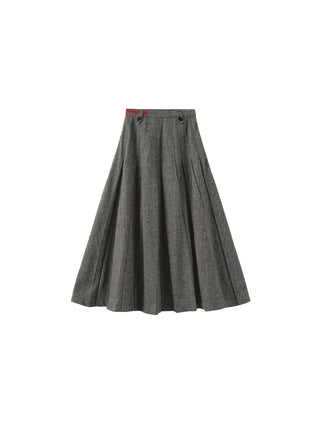 Gray Pleated Maxi Skirt