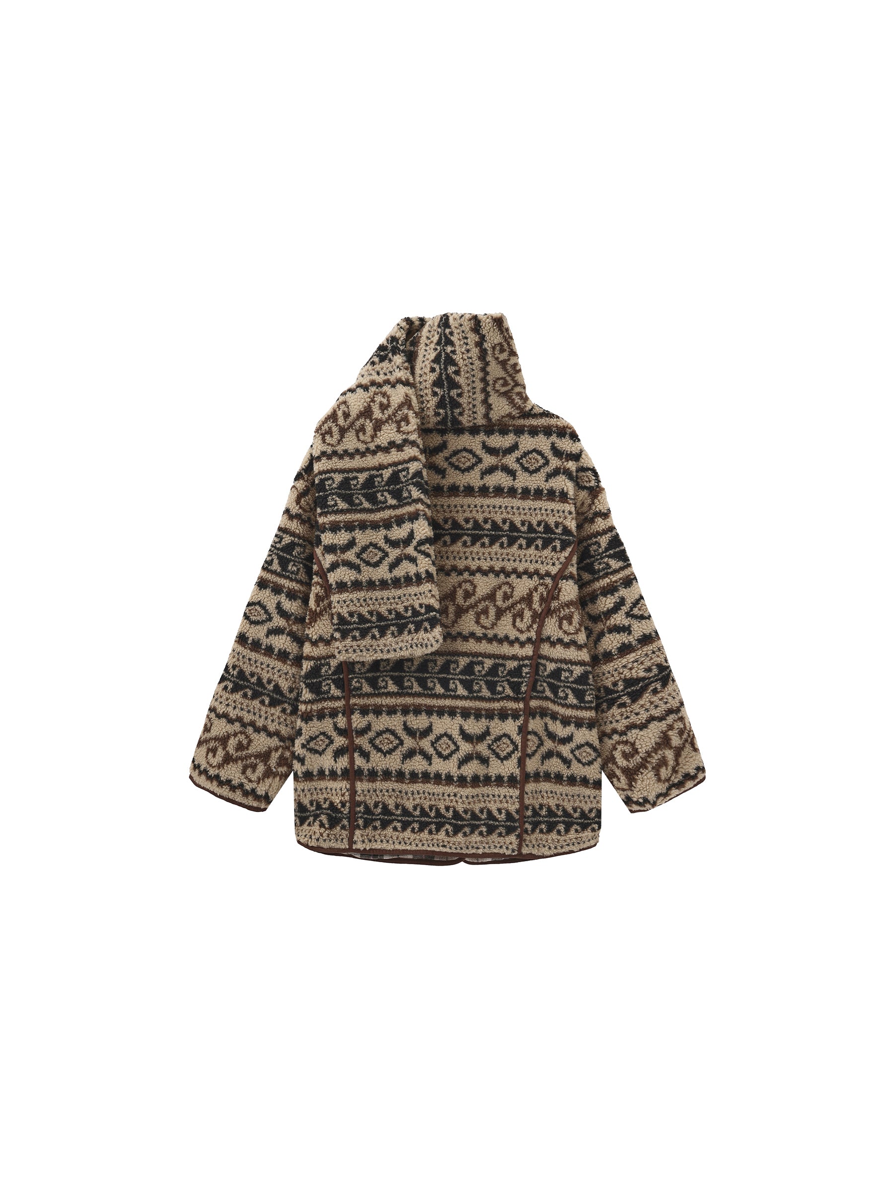 Paisley Faux Shearling Padded Jacket-8