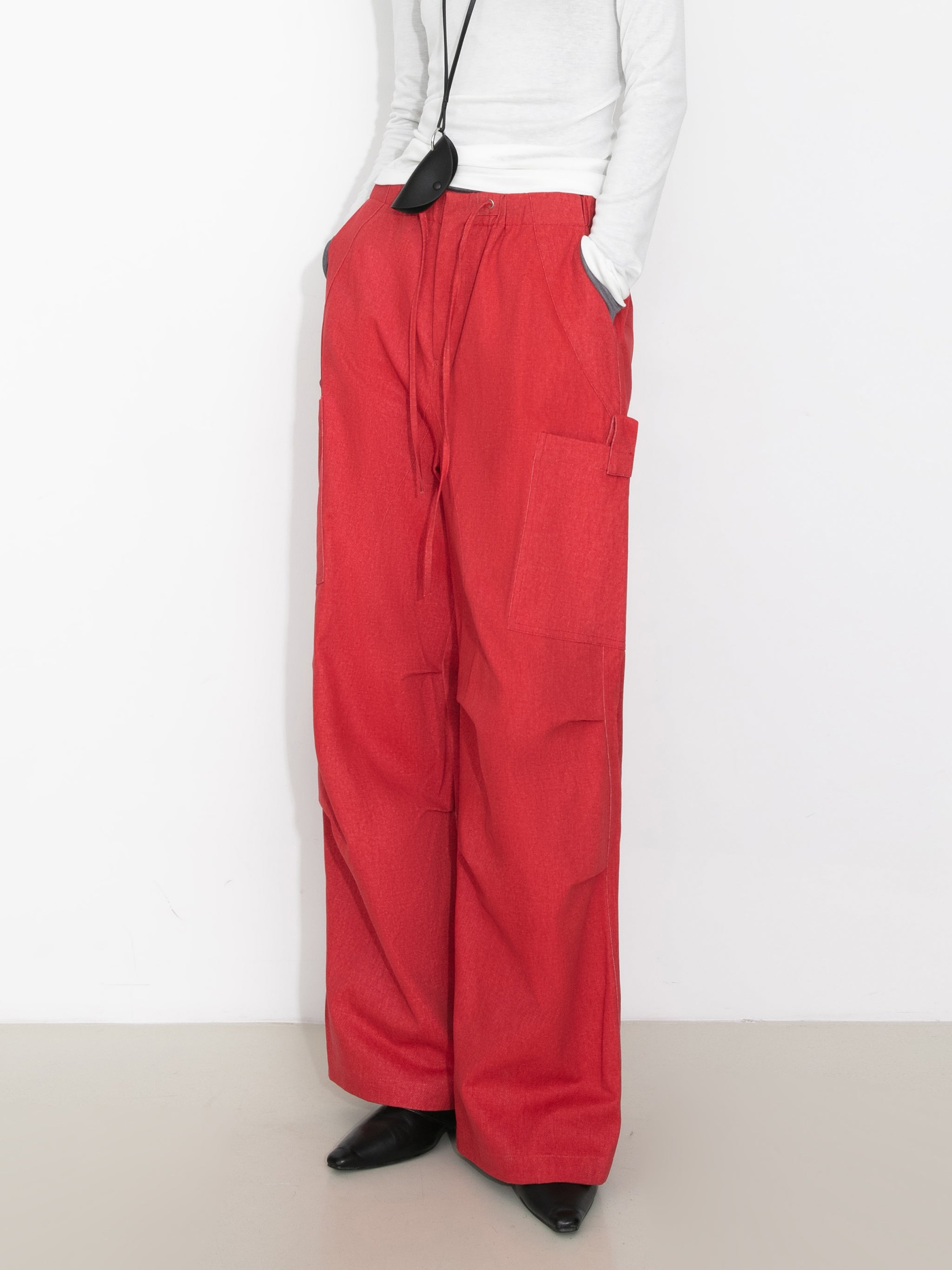 Relaxed Draped Straight-Leg Utility Pants-8