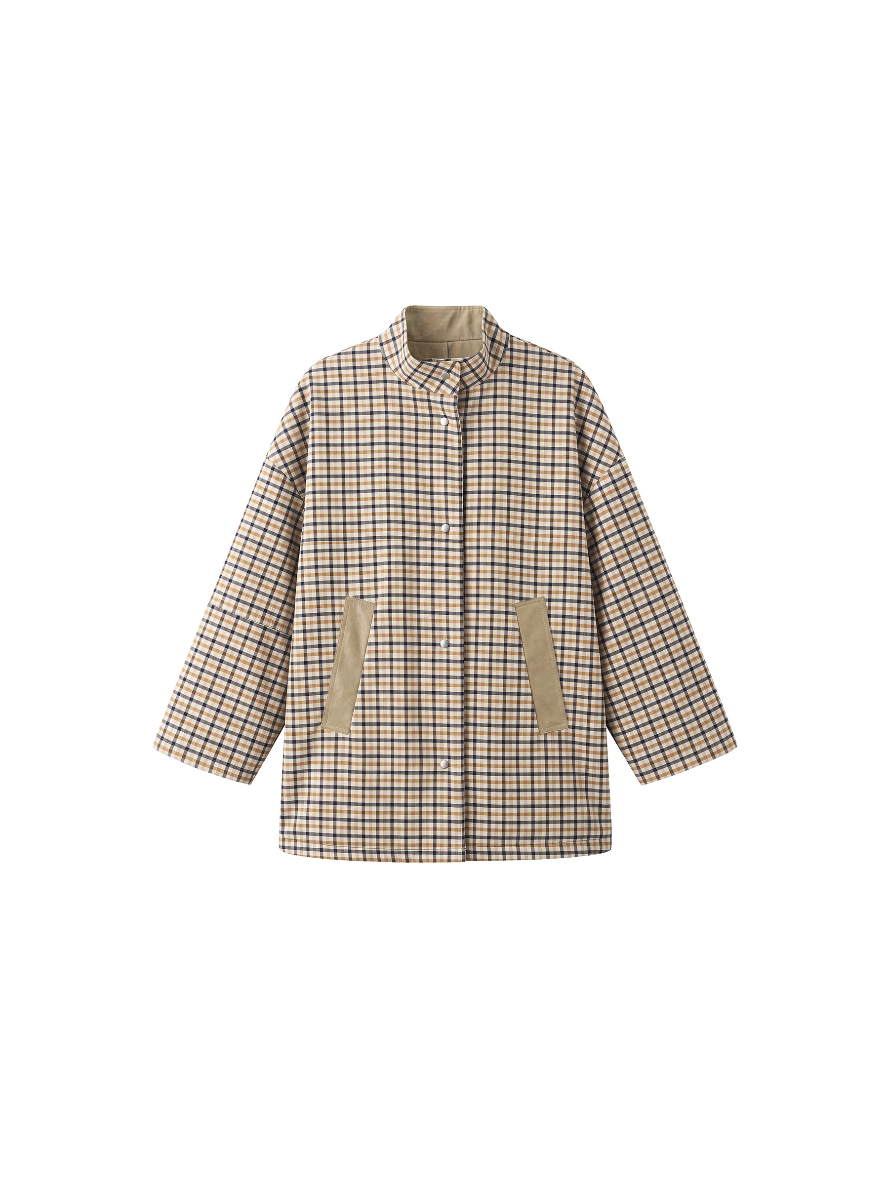 Funnel Neck Reversible Trench Coat-8