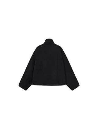 100% Wool Casual Stand-Collar Cropped Jacket