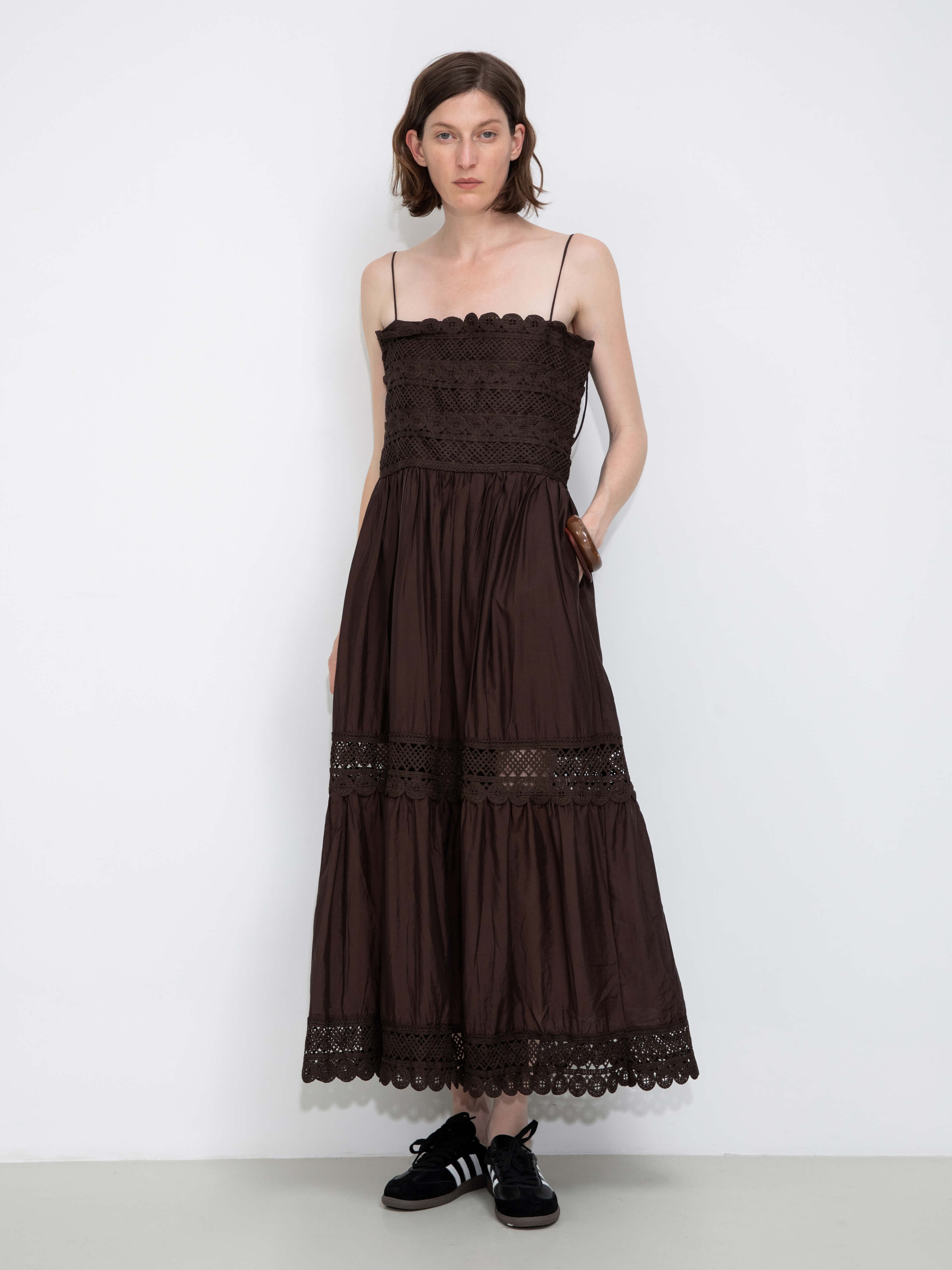 Crochet Lace Panelled Maxi Cami Dress-12