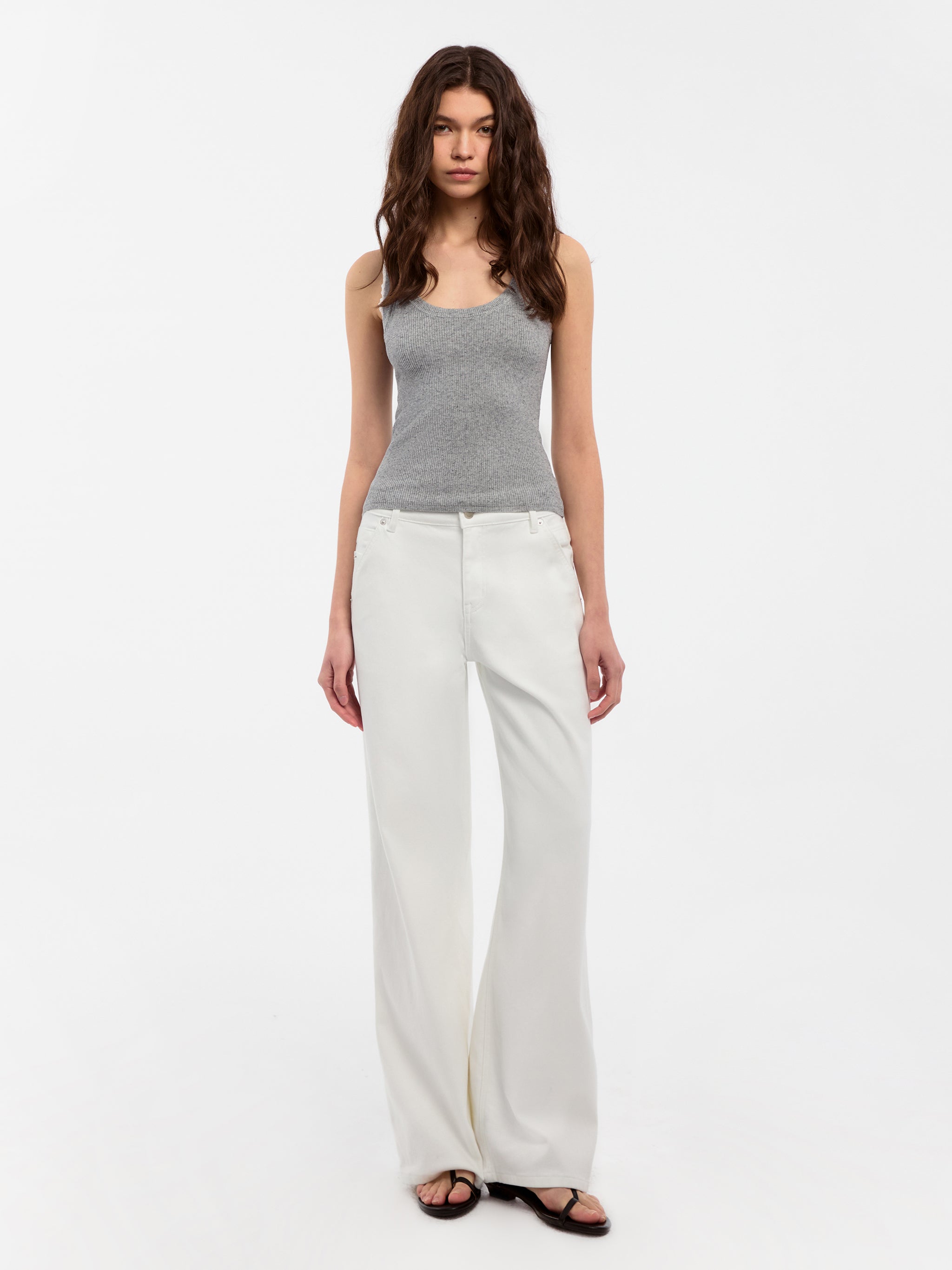 CUBIC Lace-trimmed Linen Knit Vest-8