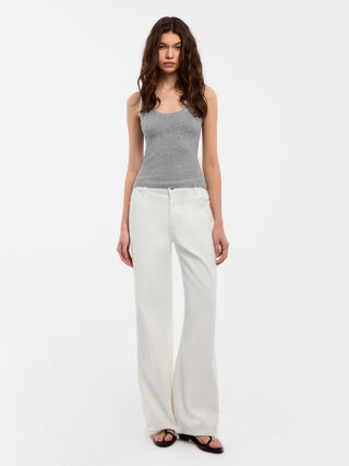 CUBIC Lace-trimmed Linen Knit Vest