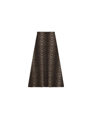 Vintage Leopard Print Draped Maxi Skirt