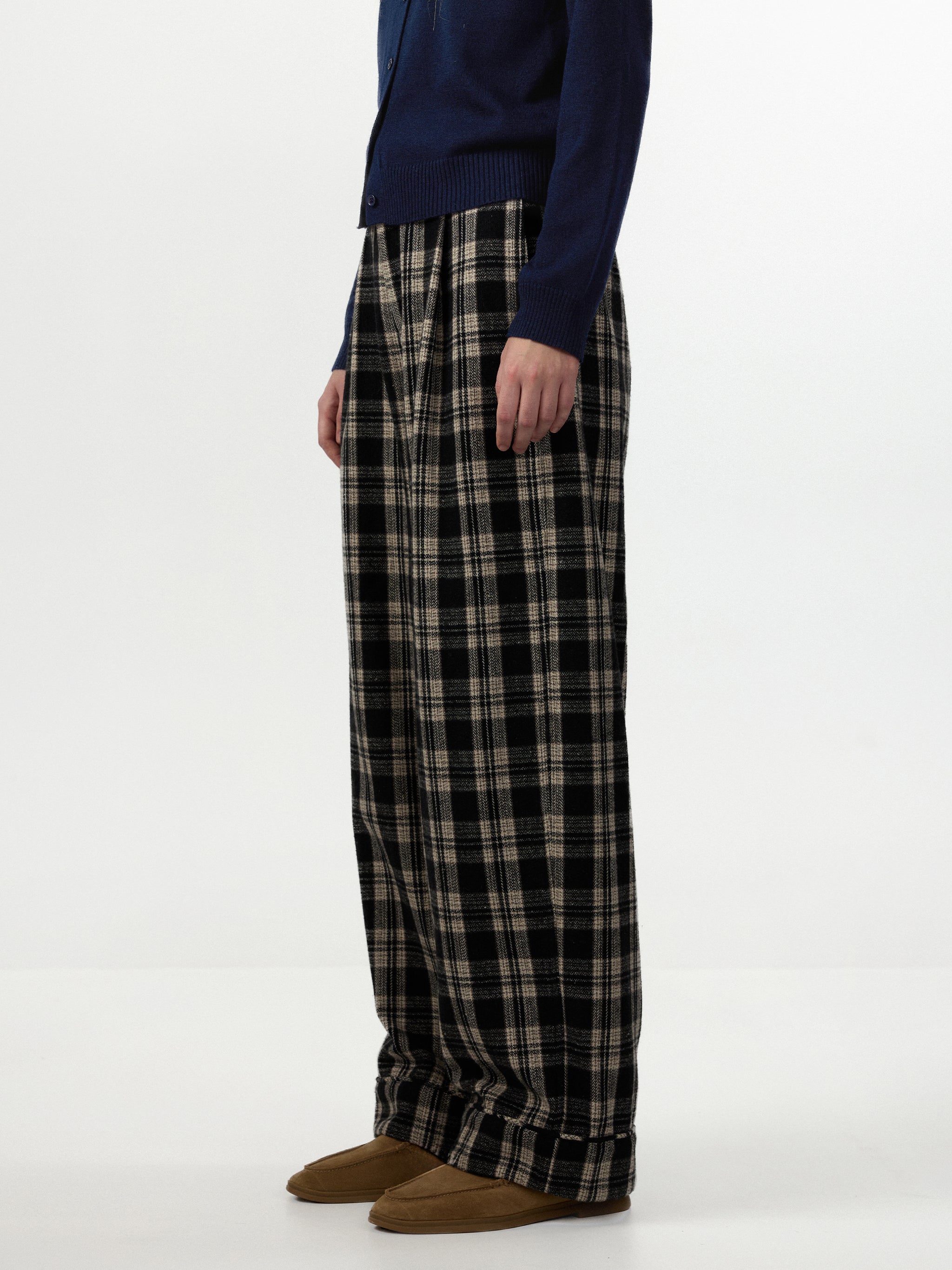 CUBIC Wool‑Blend Relaxed Straight‑Leg Trousers-8