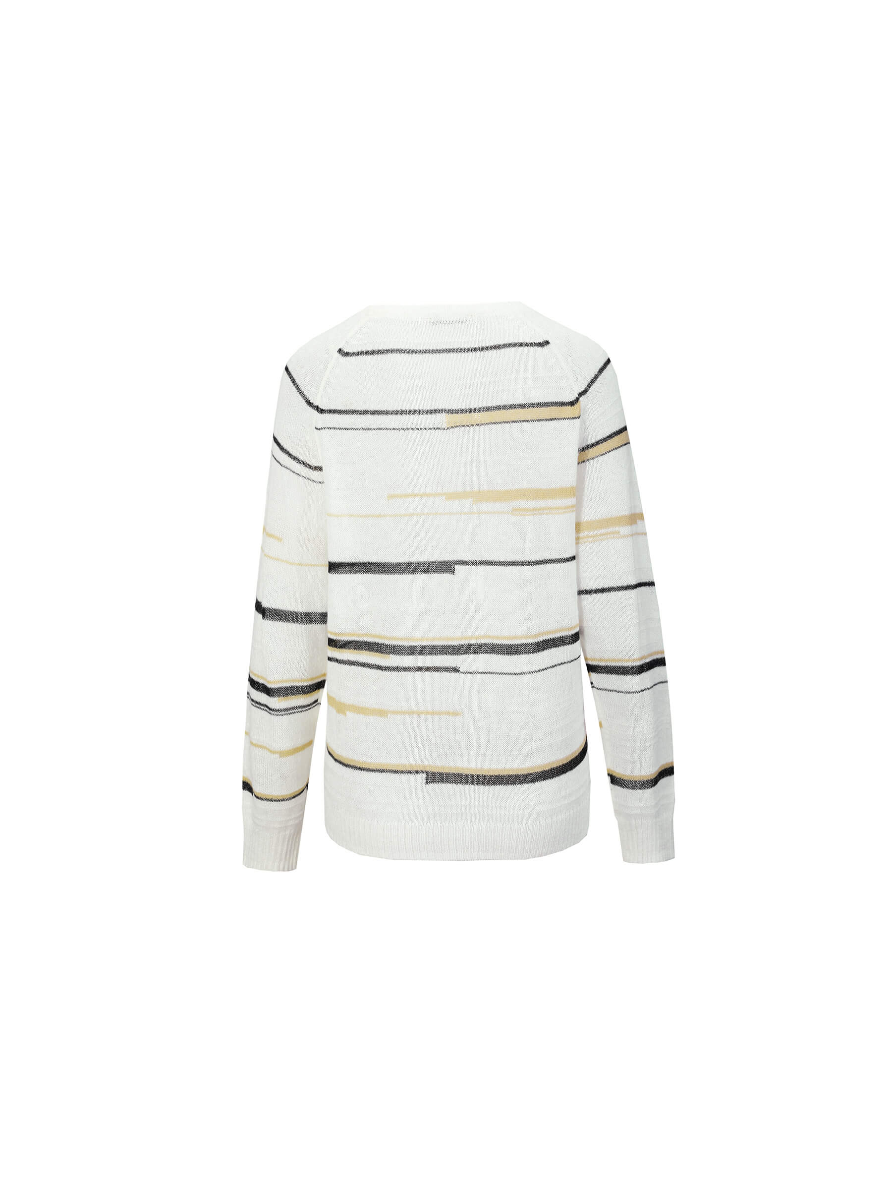 Striped Knit Long Sleeve Top with Wool Blend-9