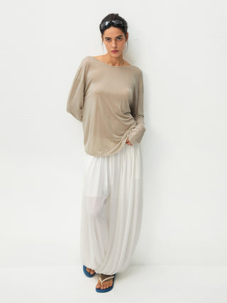 CUBIC Lyocell Sheer Open-Back Top