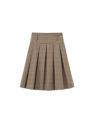Classic Checked A-Line Pleated Mini Skirt