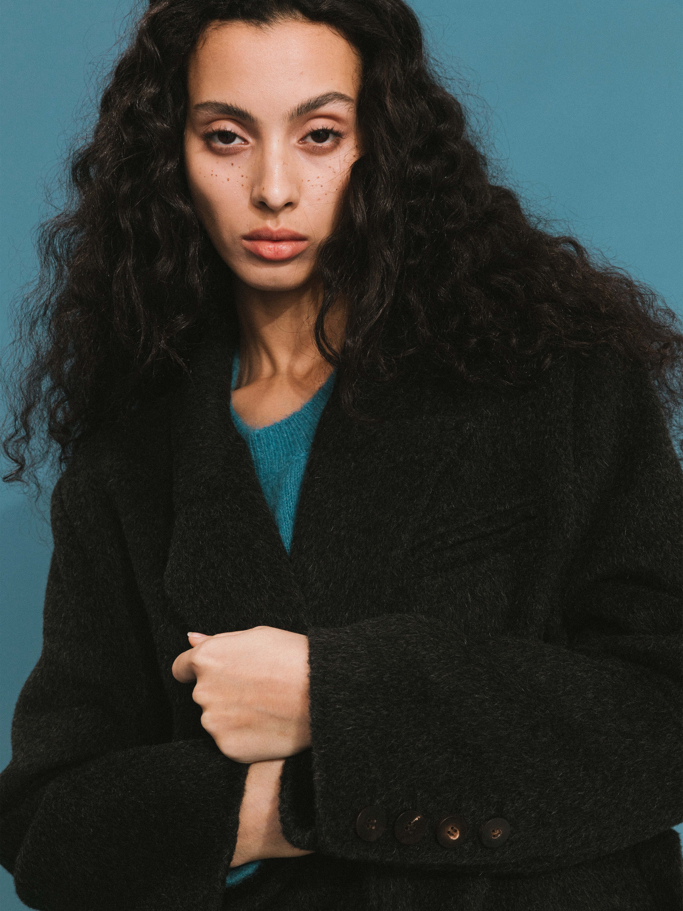 ONE BY CUBIC Straight Wool Blend Long Coat-9