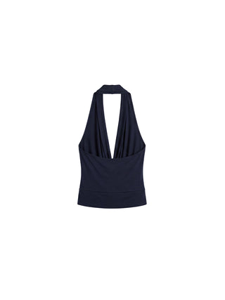 CUBIC Minimal Cowl Neck Halter Camisole