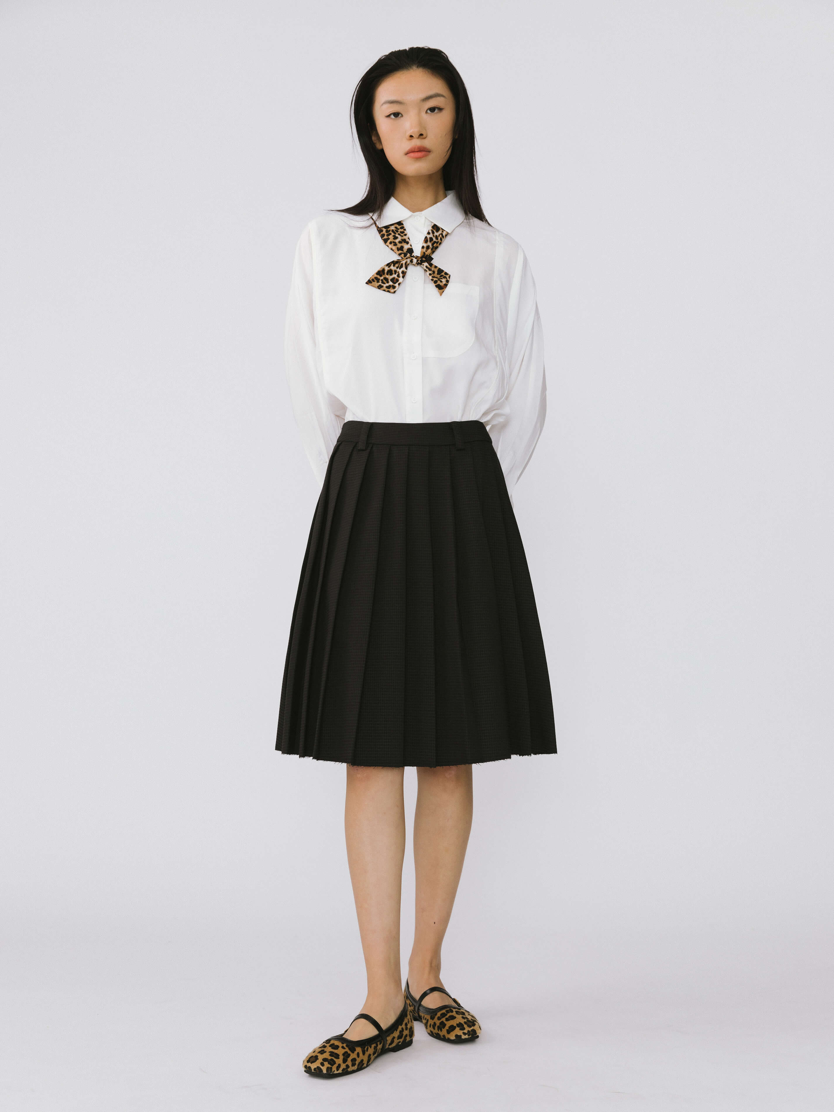 Plaid Pleated Skirt-9
