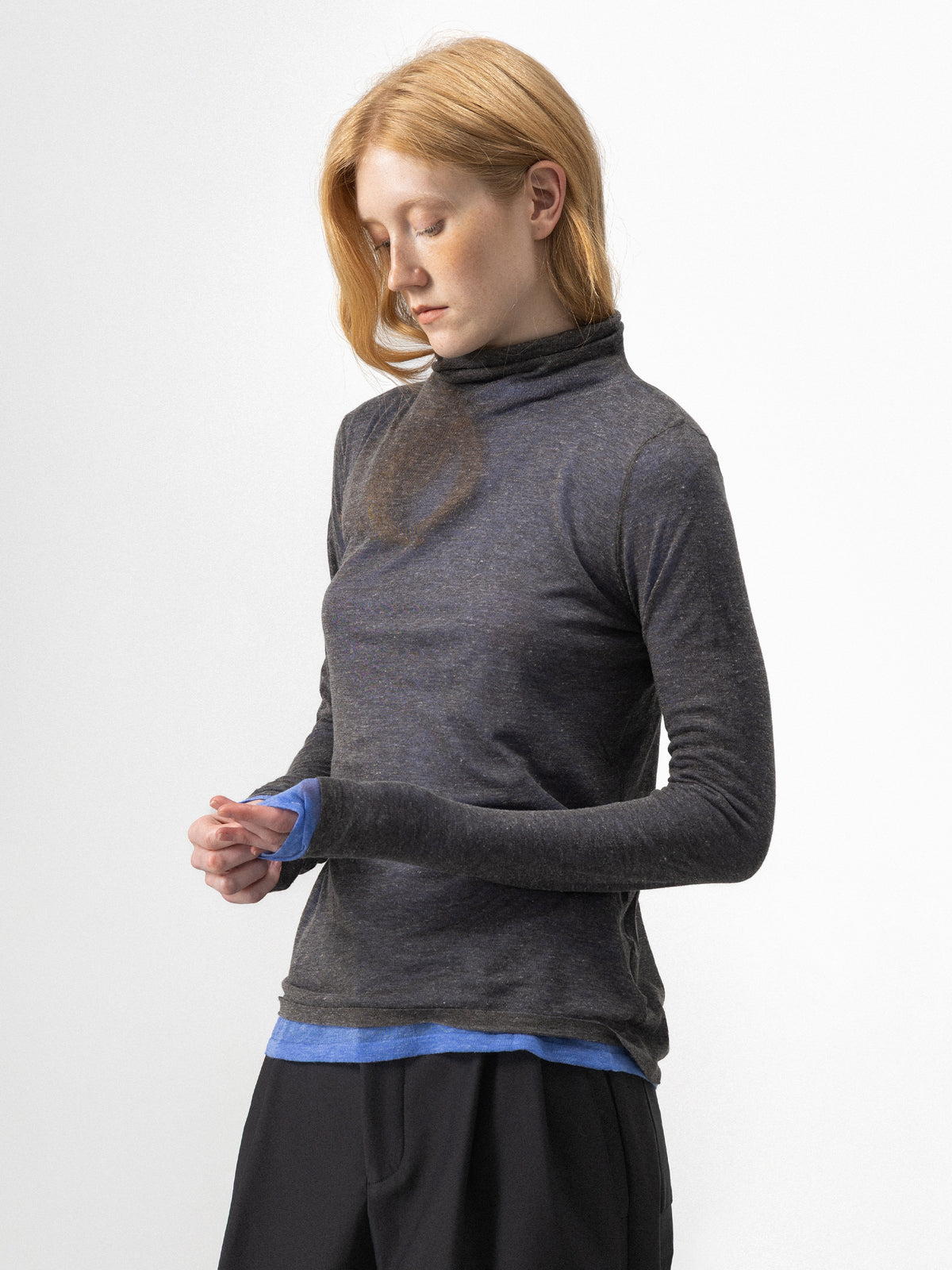 CUBIC Sheer Turtleneck Layering Top-8