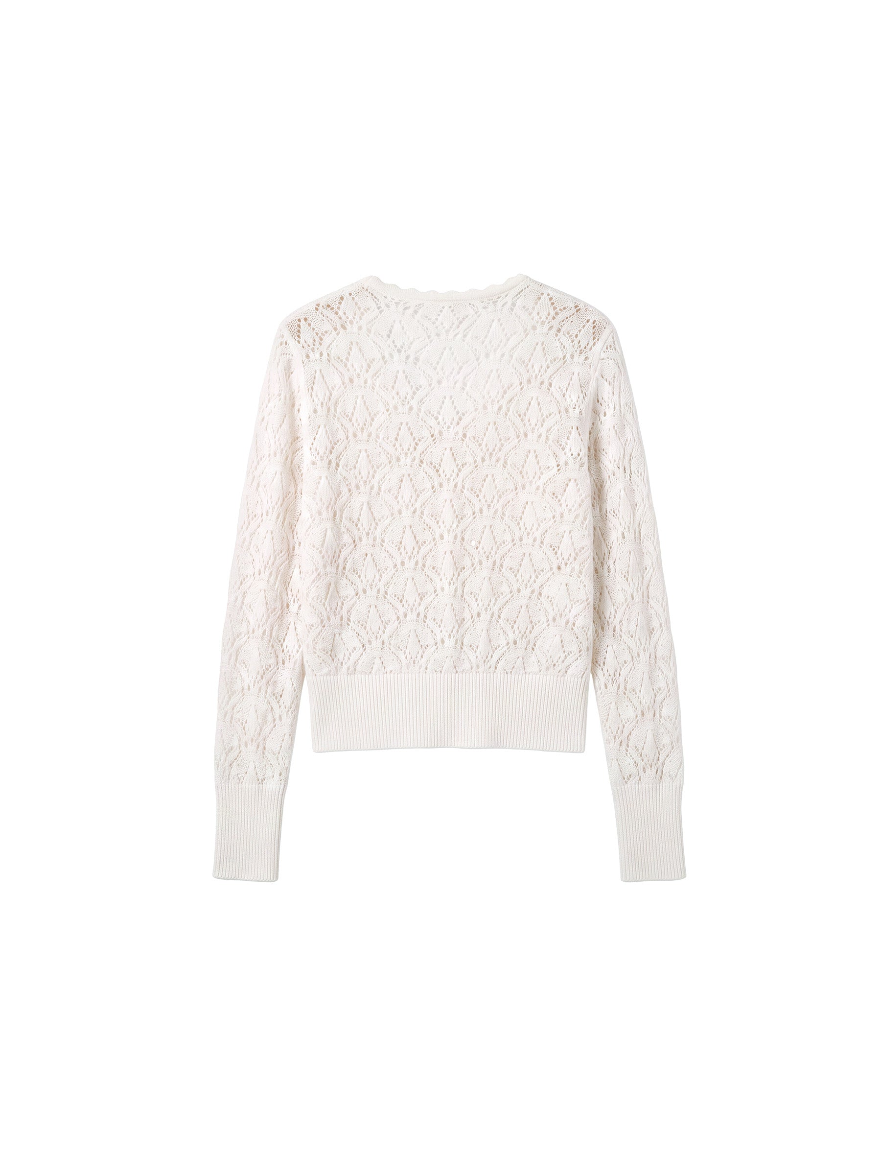 CUBIC Pointelle Button-Up Cardigan-8