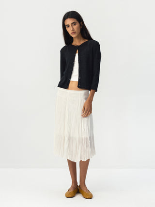 CUBIC Crinkled Pleated Midi Skirt
