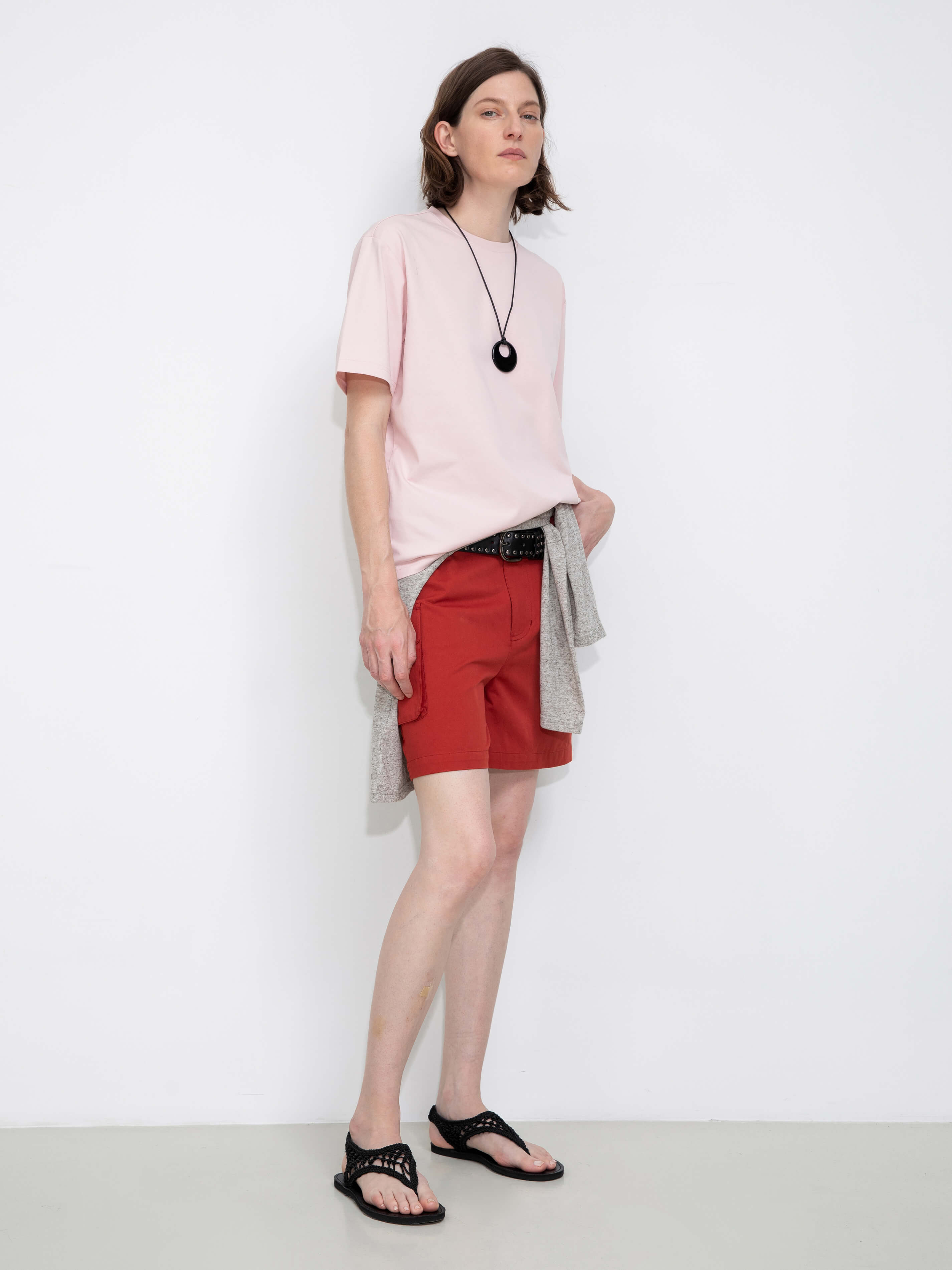 C by CUBIC Oversized Crew Neck Solid T-Shirt-9