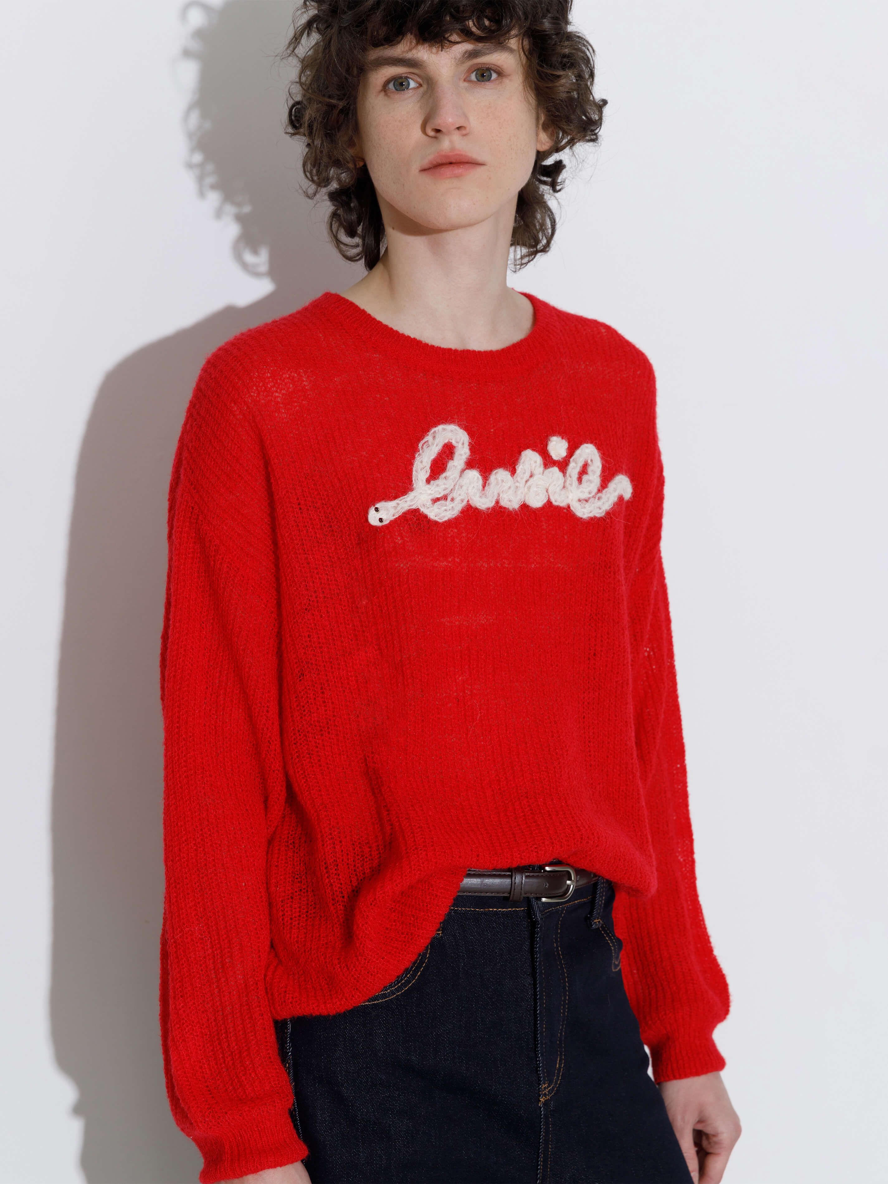 "CUBIC" Embroidered Crewneck Sweater-8