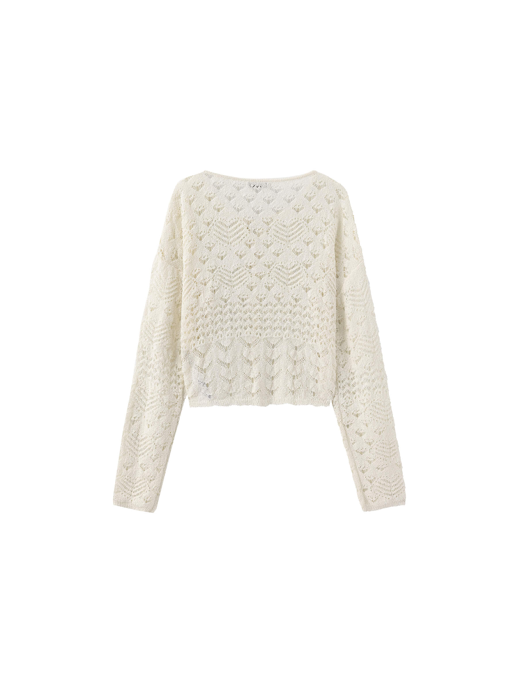 Tie Hollow-Out Knit Long Sleeve Cardigan-9