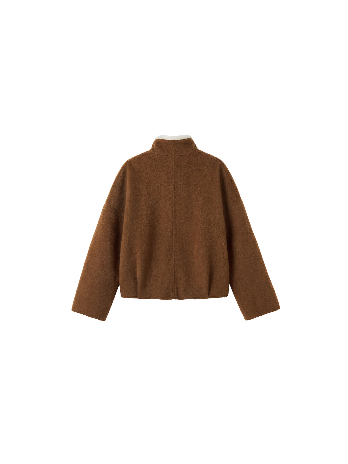 CUBIC Faux-Fur Collar Wool-Blend Zip-Up Jacket-8