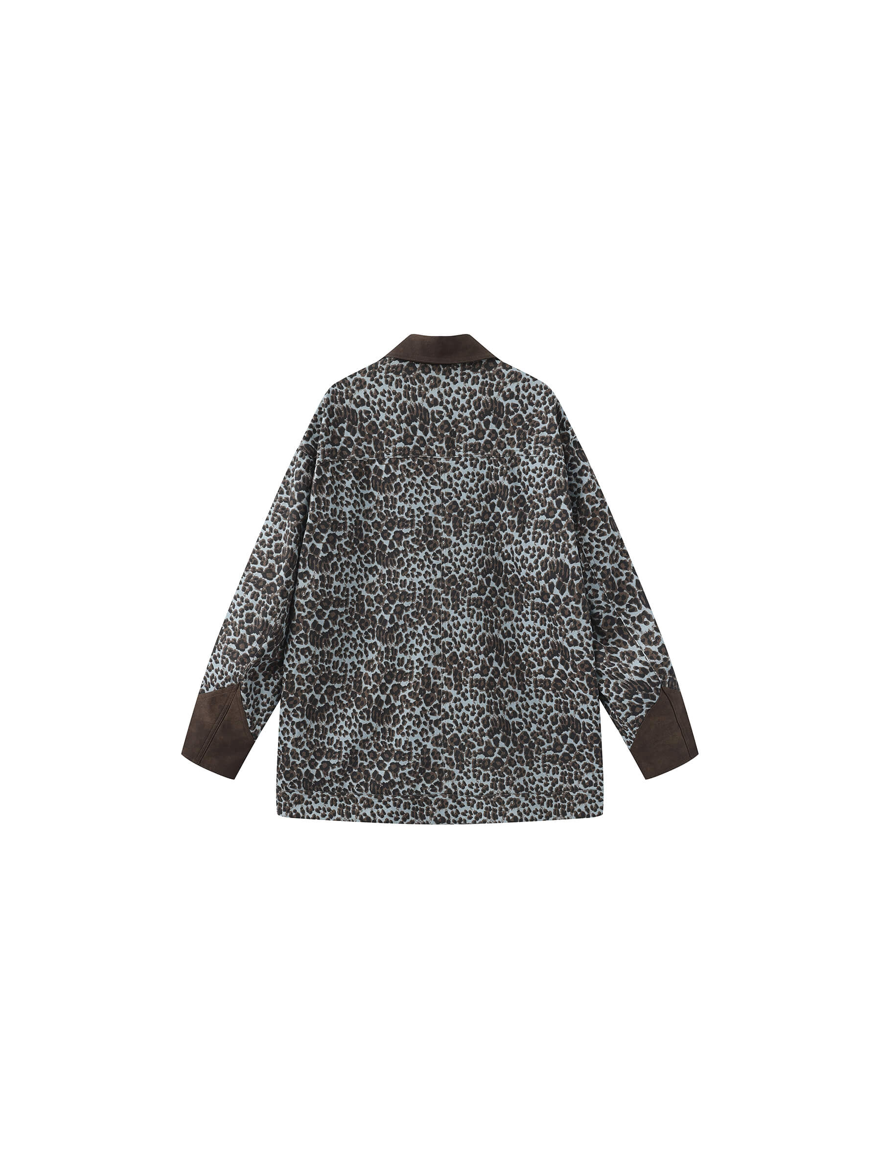 100% Cotton Leopard Print Color-Block Retro Casual Jacket-9