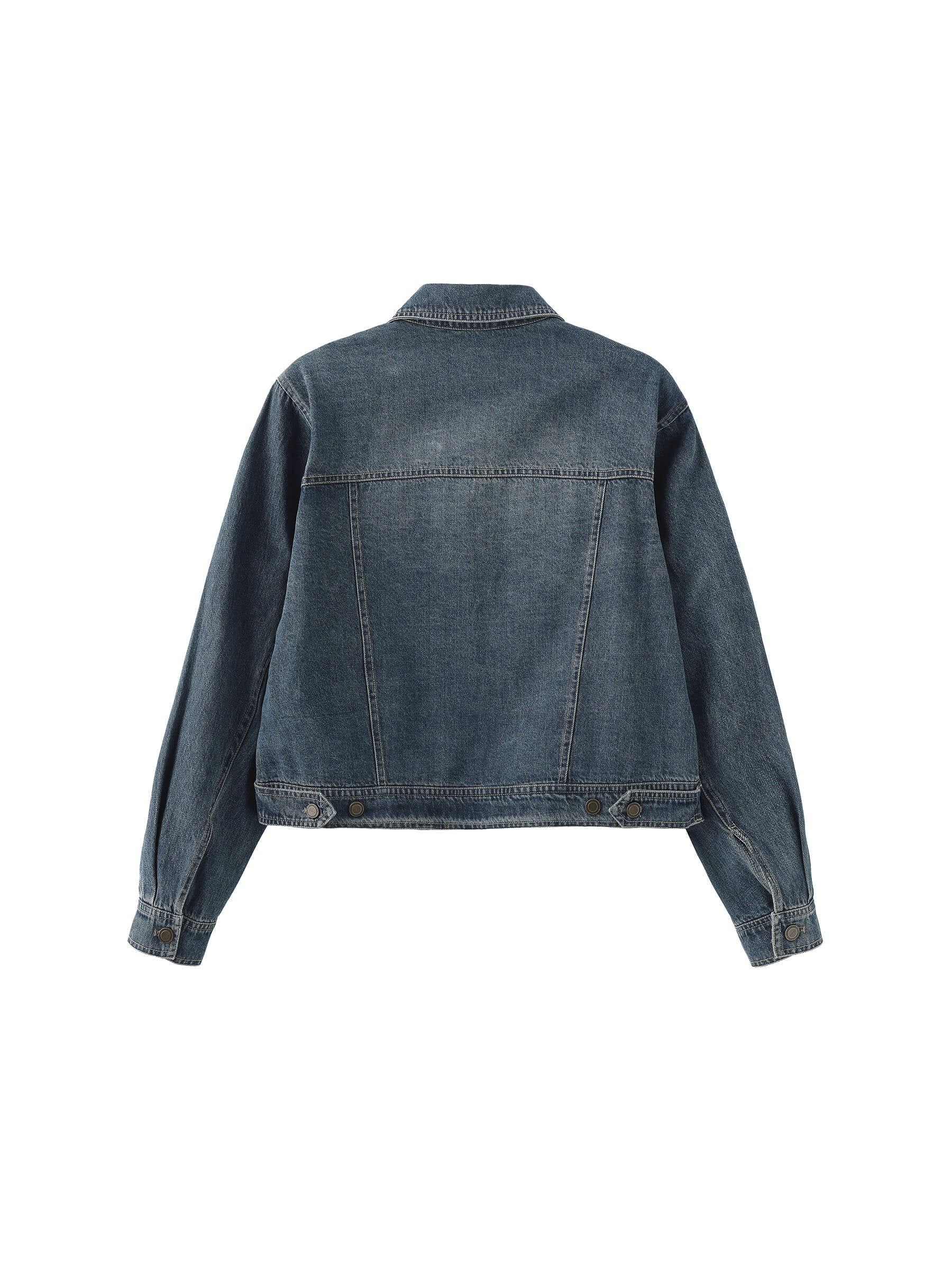 Dark Short Denim Jacket-8
