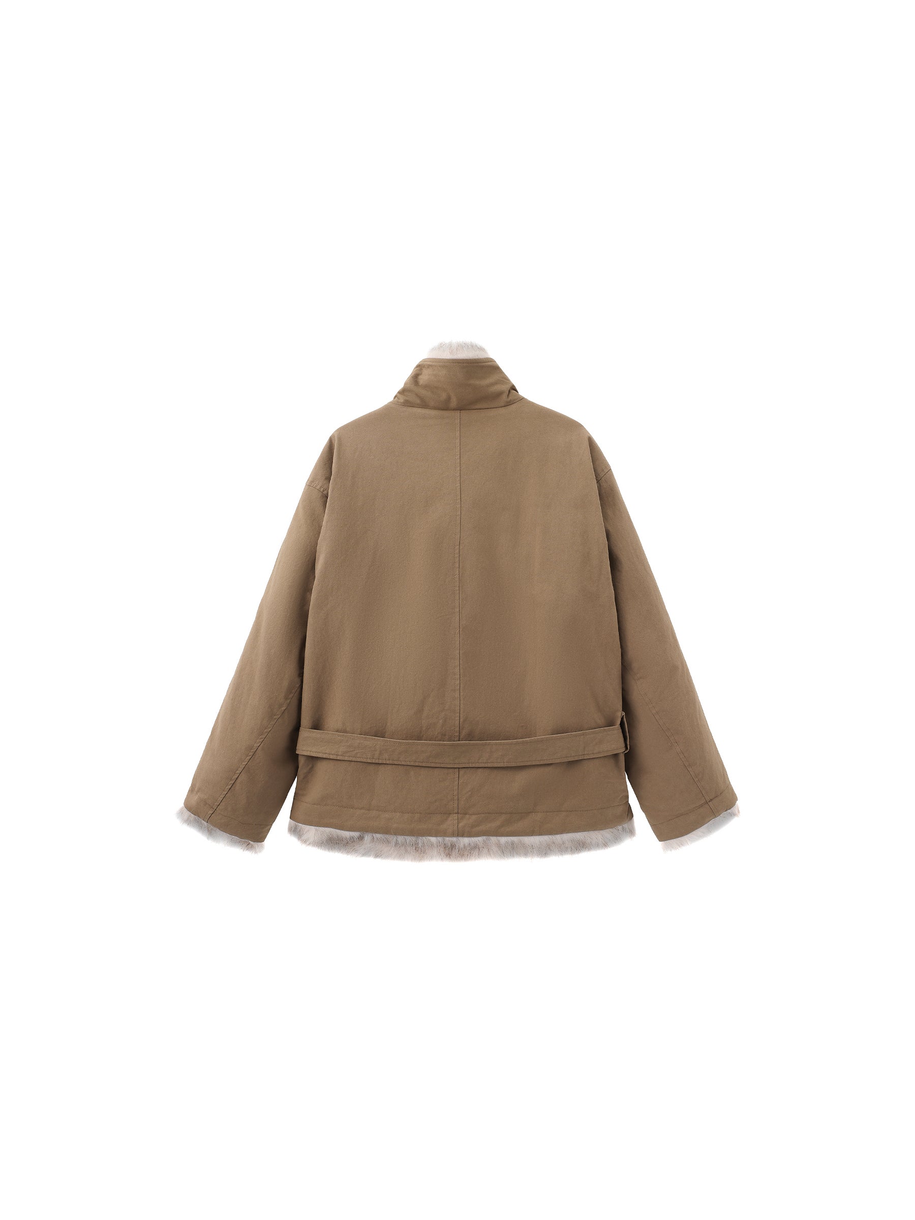 Oversized Faux Fur Hybrid Coat-8
