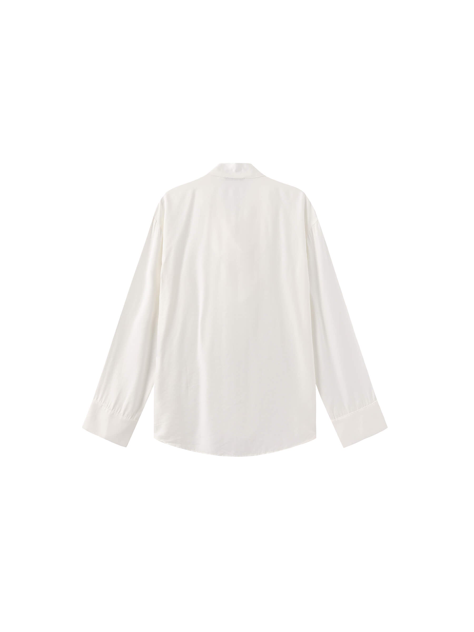 Oversize Satin Blouse with Tie-9
