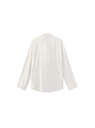 Oversize Satin Blouse with Tie