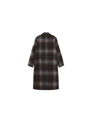 Vintage Plaid Longline Blazer Coat