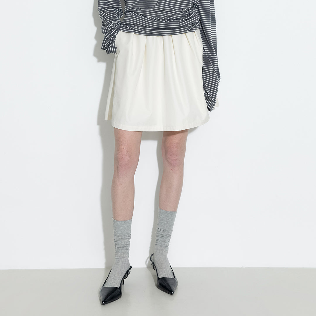 A-line Skirt with Cotton blend-9