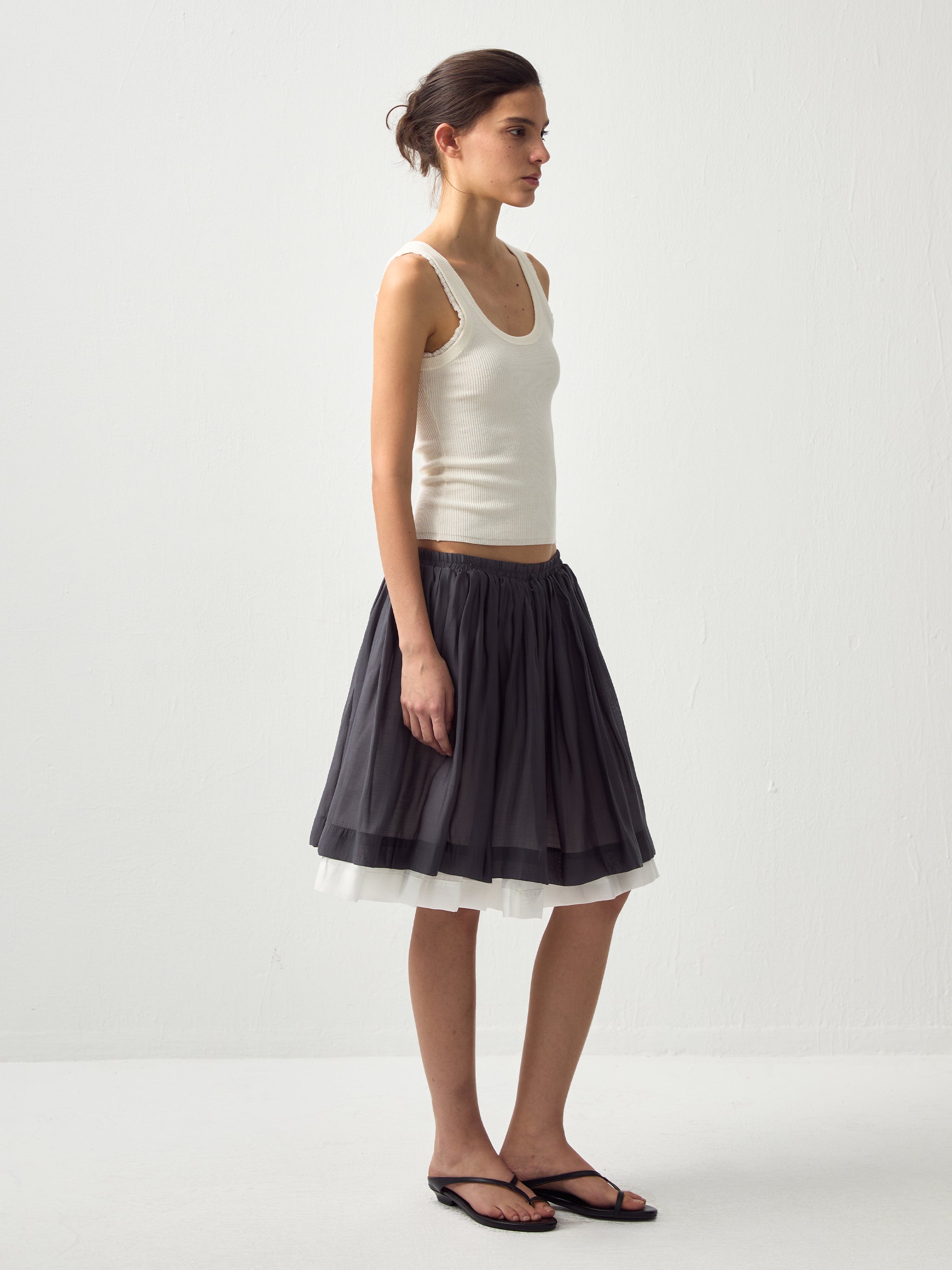 CUBIC Chic Lyocell Tiered Flare Skirt-9