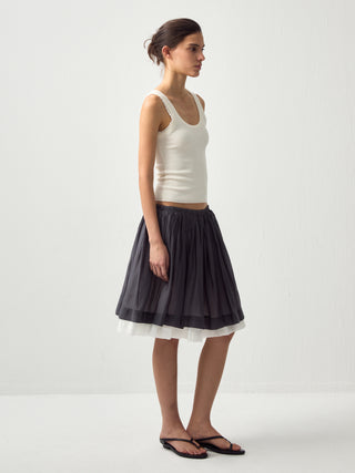 CUBIC Chic Lyocell Tiered Flare Skirt(Pre order: 30 days)