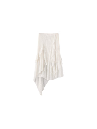 Asymmetrical Hem Lace Skirt