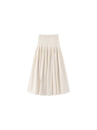 High-Waist Drawstring Pleated Skirt