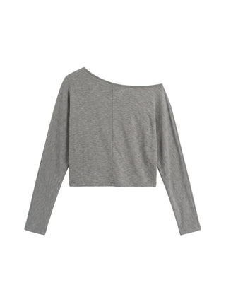 CUBIC One-Shoulder Draped Long Sleeve Top