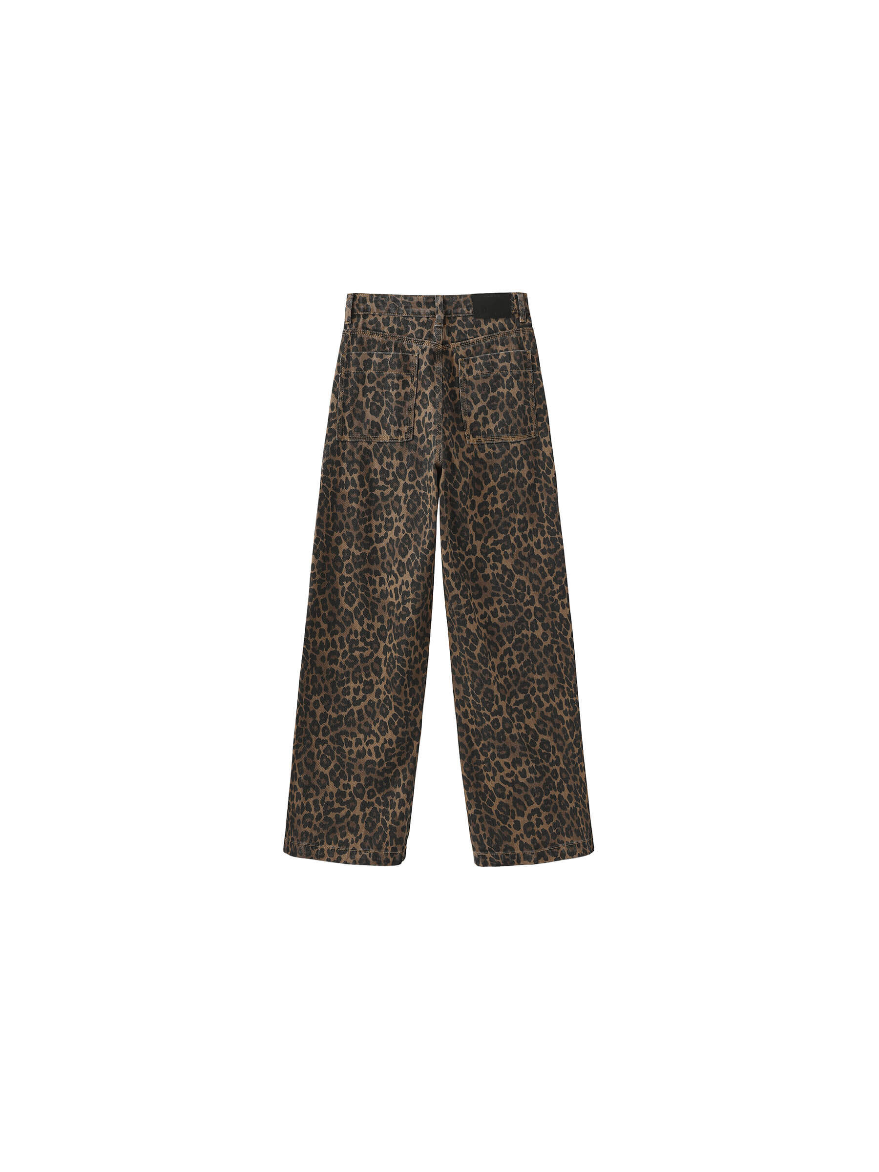 Leopard Wide Leg Denim Jeans-9