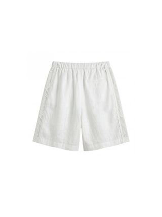 CUBIC Lyocell Linen Lace-Trim Shorts