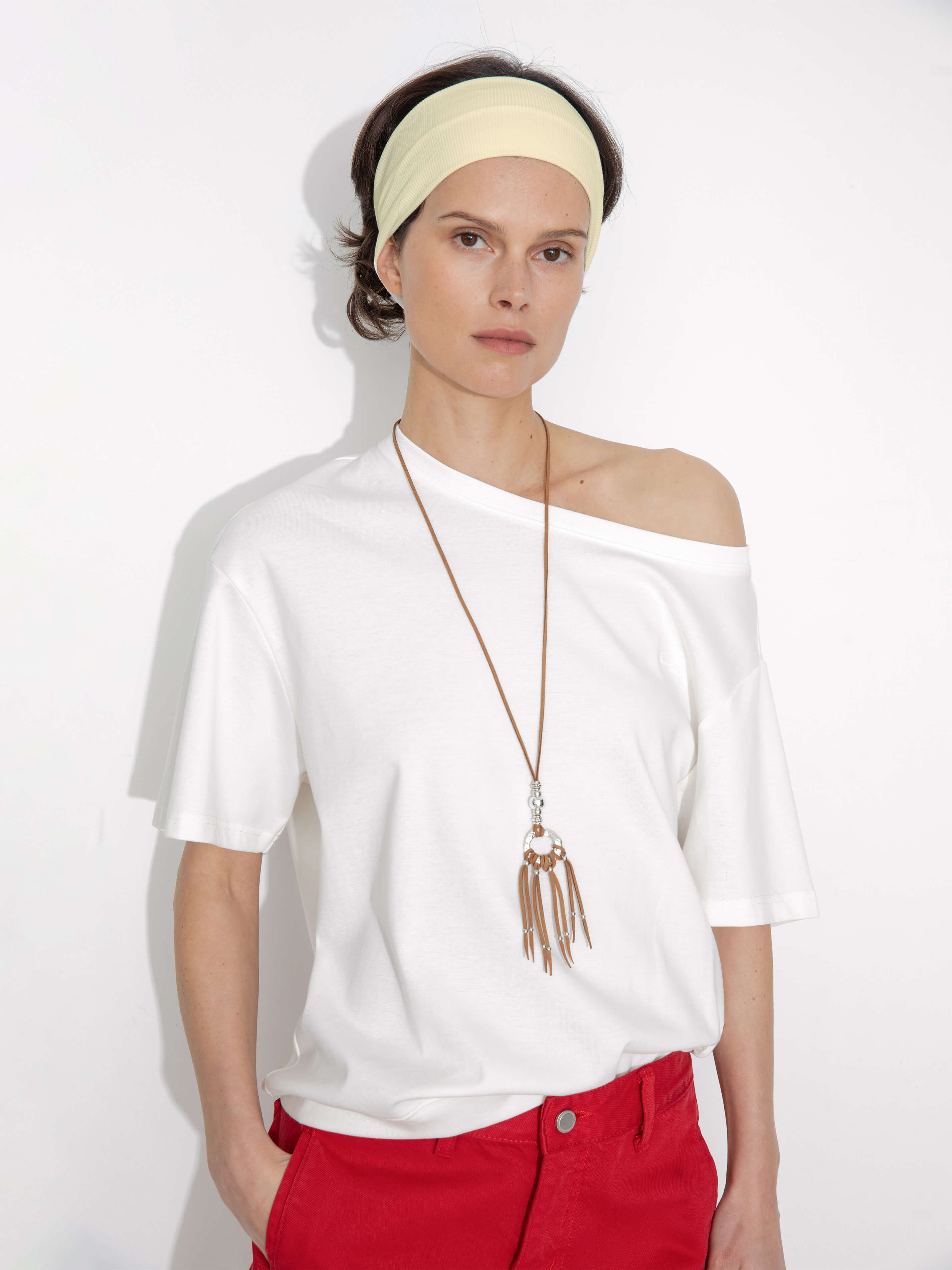 C by CUBIC Embroidered Off-Shoulder T-Shirt-9