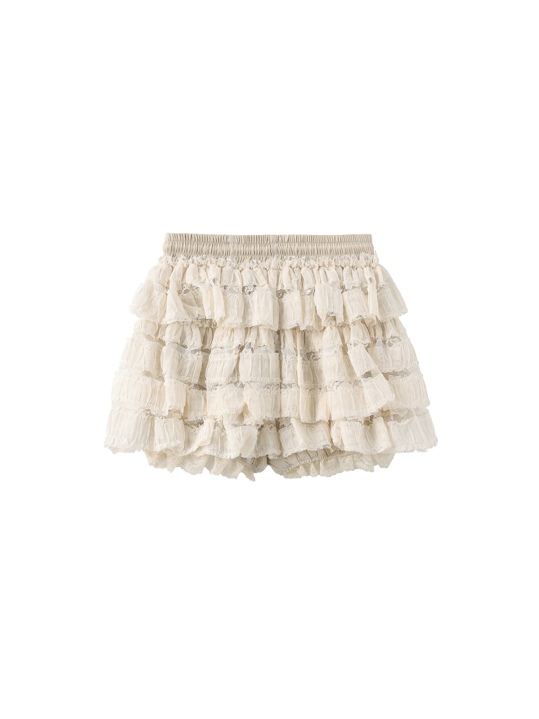 Lace Tiered Mini Skirt with Elastic Waist-8